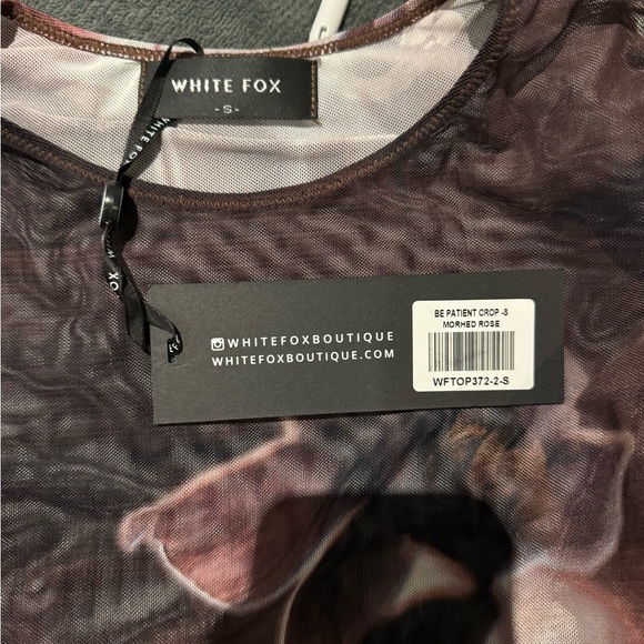White Fox Be Patient Crop Mesh Top - Picture 2 of 2